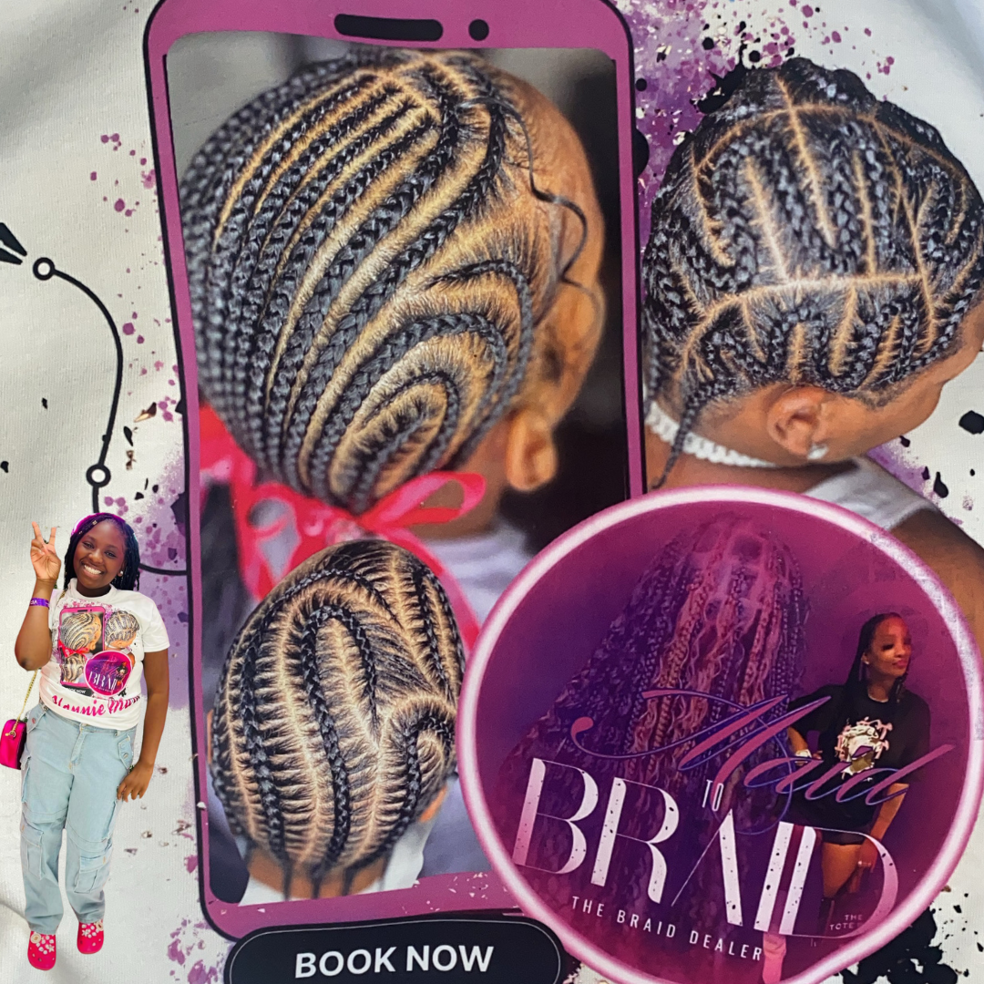 Custom printed logo t-shirt by FamilyPrintz in Portsmouth, VA – full-color design on front. Branded shirts for hairstylists. 